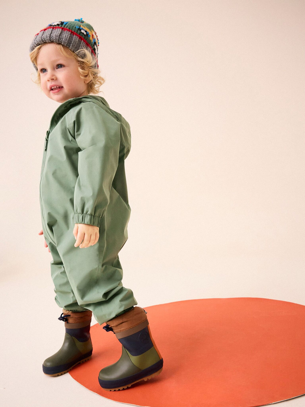 Комбинезон непромокаемый с капюшоном для мальчика Next N79-182, Хаки