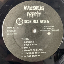 Винтажная виниловая пластинка LP Malicious Intent Shades Of Black (Canada 1989)