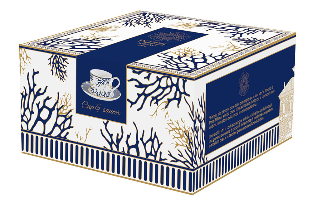 Чашка с блюдцем 220мл Pozzi Milano 1876 Corallo