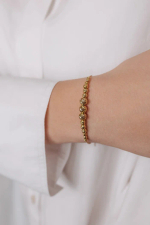 Браслет с шарами и алмазными гранями в золочении