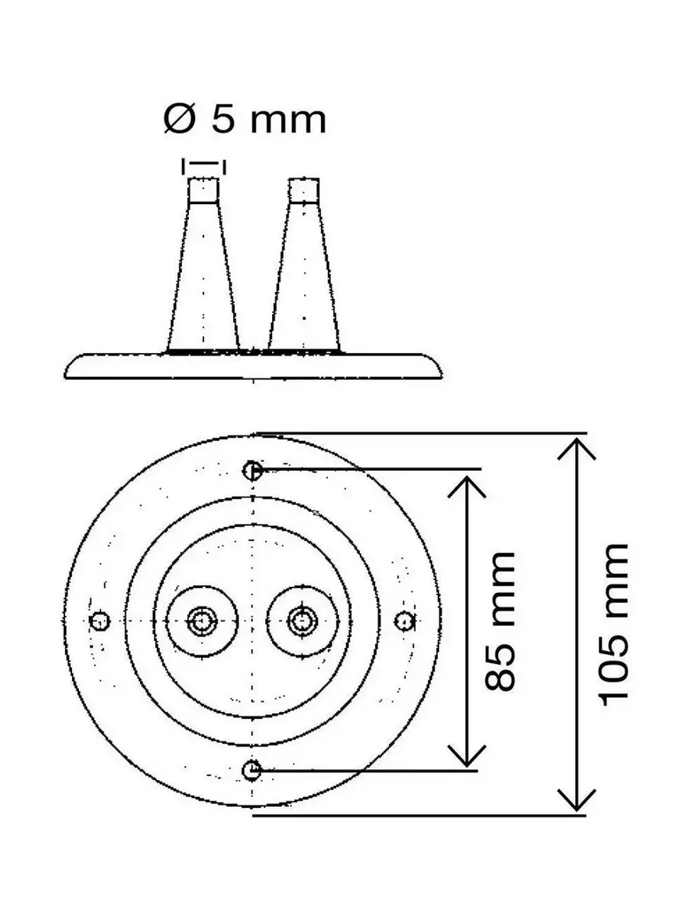 Пыльник для 2-х боуденов, Ø накладки 105 мм, серый