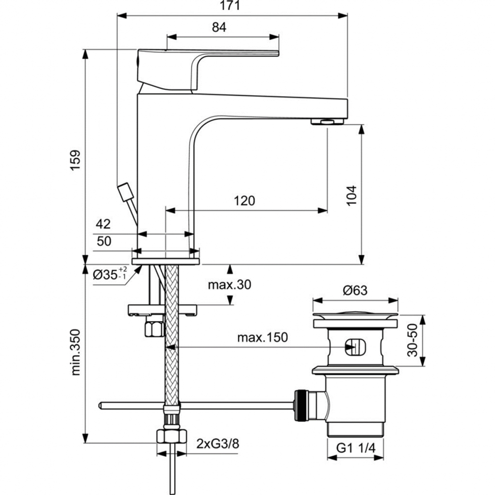 Смеситель Ideal Standard BC686AA для раковины