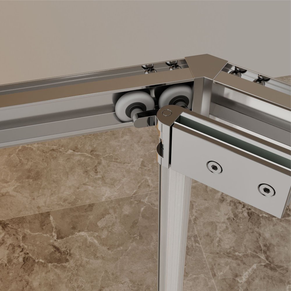 Душевой уголок стекло 6 мм, пятиугольный, форма трапеция, раздвижная дверь, RGW PA-86 (Прозрачное, 900x1200)