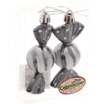 Ёлочные игрушки «Таинственное очарование» Конфетки 8 см (набор 2шт), графит