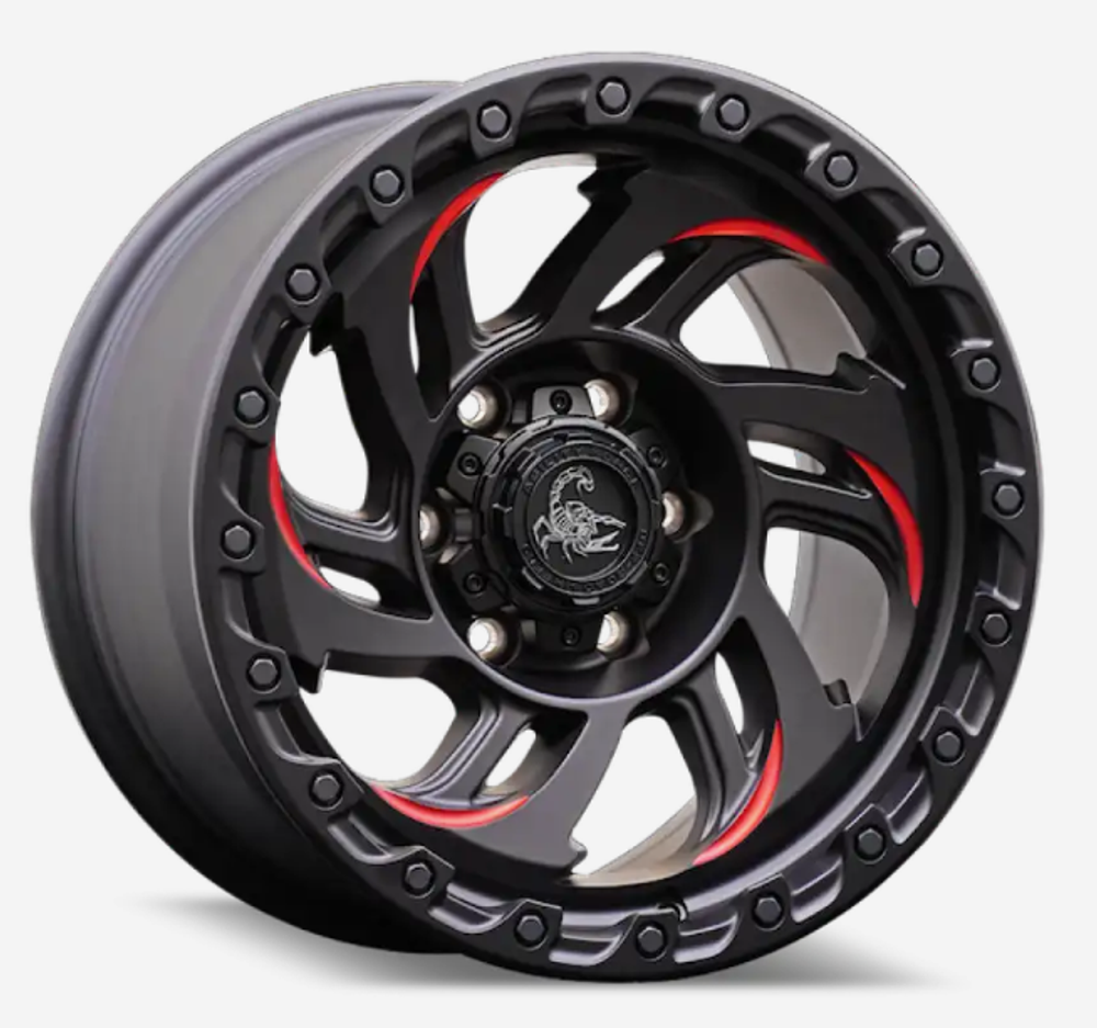 Диск колёсный литой AGILITY FORCE A723 R17 8,5 ET0 Matte Black / Red Milled Spokes