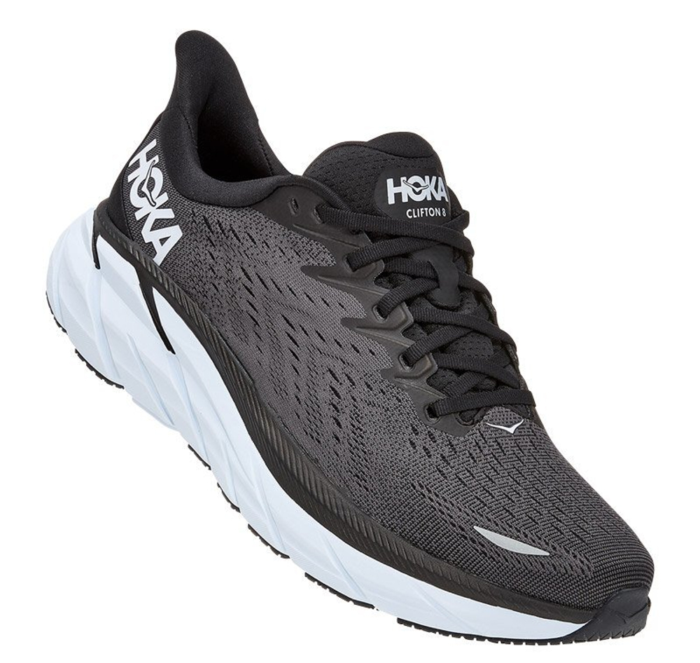 Кроссовки HOKA CLIFTON 8 Black White арт. 1119393BWHT, чёрный, муж.