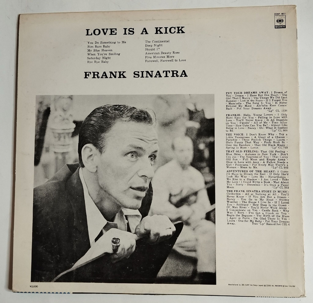 Винтажная виниловая пластинка LP Frank Sinatra Love Is A Kick (Japan 1980) (No Obi)