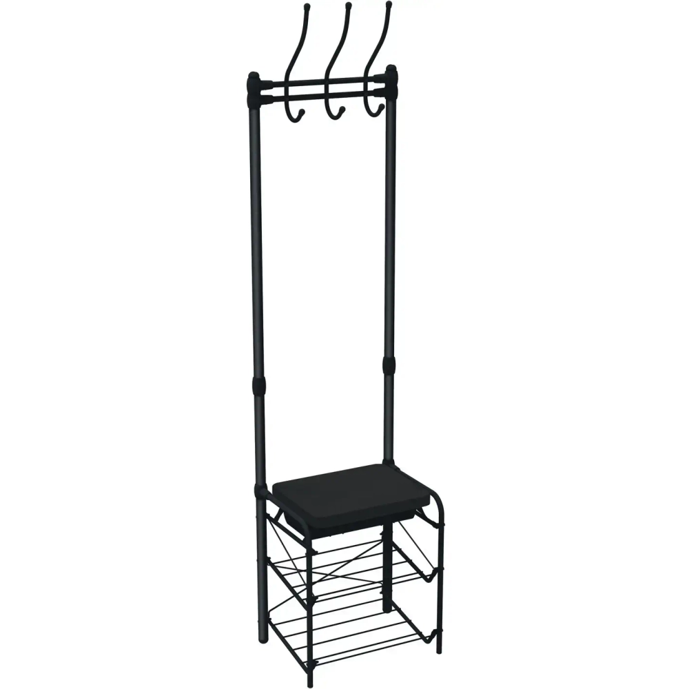 Вешалка напольная в прихожую (ВПШ3/Ч-К черный/матовый черный)