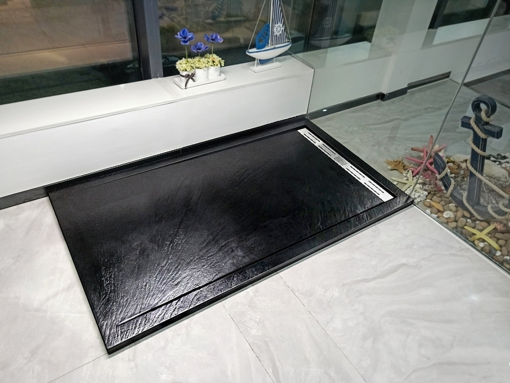 Душевой поддон из искусственного камня WeltWasser WW TRS 12090 STONE-BL 120x90 10000004382 Черный
