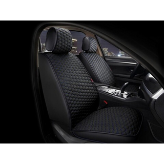 Накидки сидений Перед CarFashion (2шт) -Фронт «SOTA FRONT» 26216 -Экокожа+Велюр черный/черный/синий