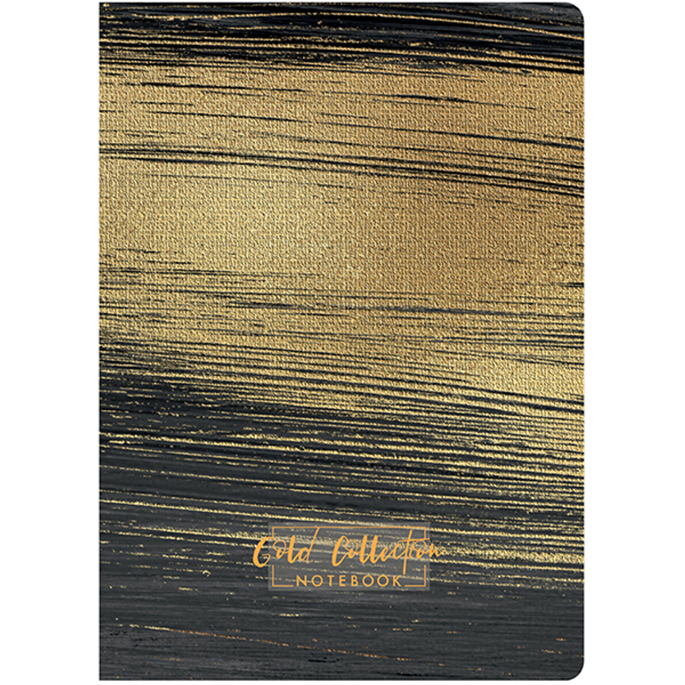 НОВИНКА! Блокнот "Gold Collection black" А5 96 листов, твердая ламинированная обложка соффтач с выборочным лаком