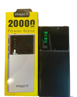 Внешний аккумулятор (Power bank) 3 USB Demaco DKK-006  20000 mAh (черный) с фонариком