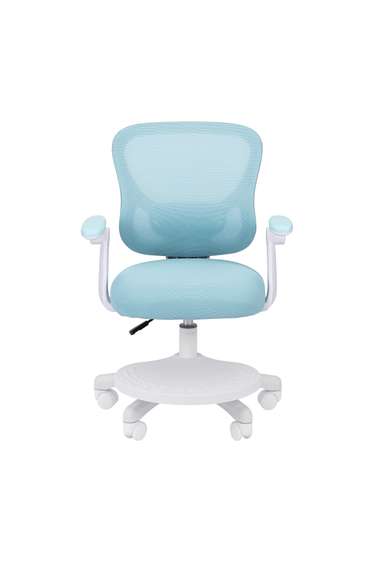 Кресло детское компьютерное CHAIRMAN CH106 голубой, с подножкой