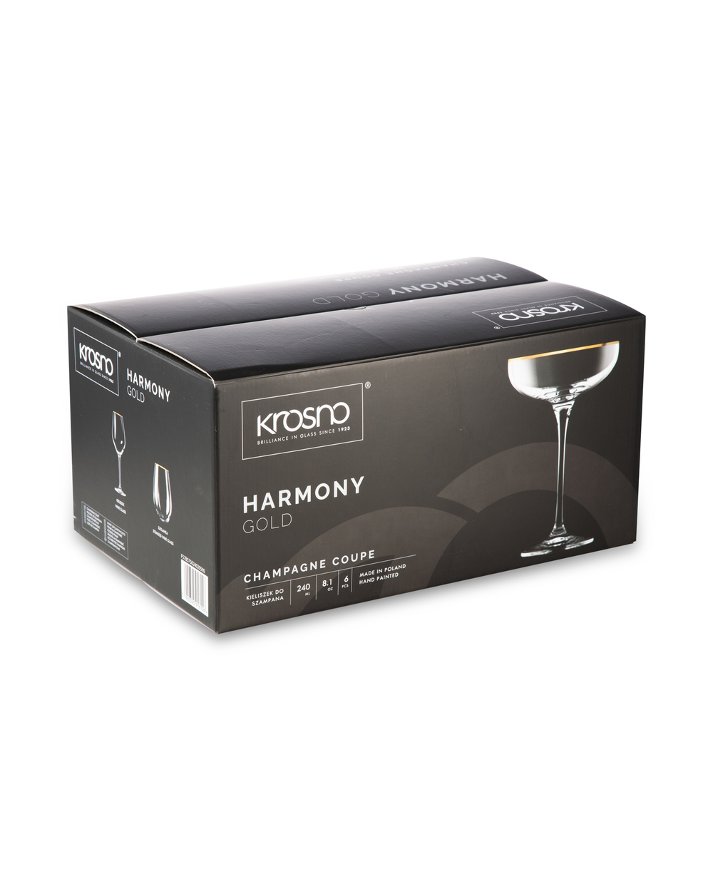 Набор креманок для шампанского 6шт 240мл Krosno Гармония Голд
