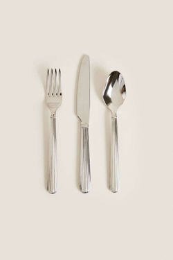 ZARA HOME НАБОР СТОЛОВЫХ ПРИБОРОВ, СТАЛЬНОЙ