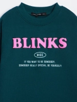 Костюм для девочки, свитшот и брюки, зеленый