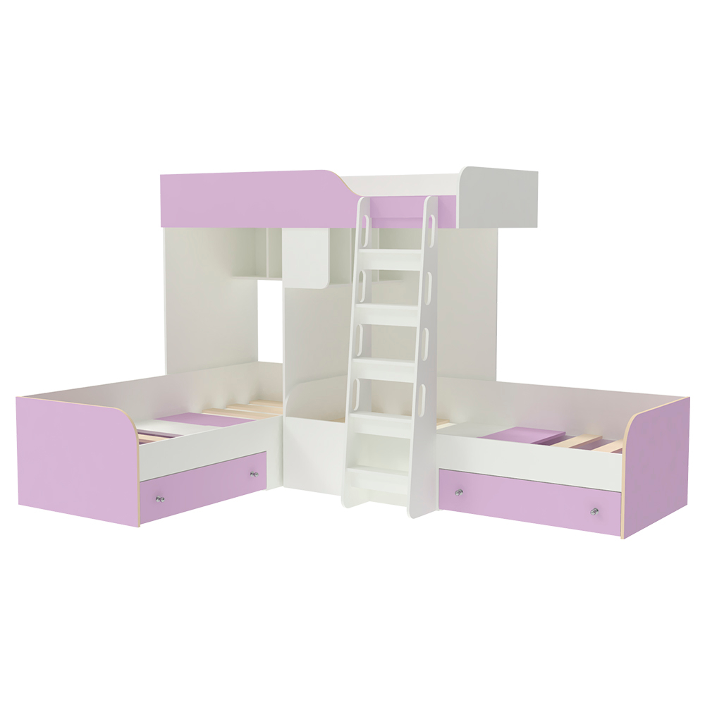 Кровать-чердак КарИВи Трио Белый  Ирис