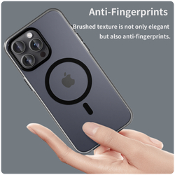 Мягкий чехол черного цвета с поддержкой зарядки MagSafe для iPhone 15 Pro Max, серия Frosted Magnetic