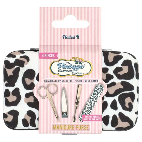 The Vintage Cosmetic Company, Кошелек для маникюра, с леопардовым принтом, 1 шт.