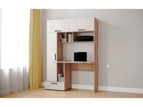 Стол компьютерный Квартет-11 (дуб крафт табачный/дуб крафт белый) ТЭКС