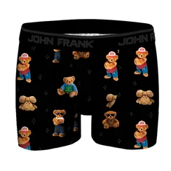 Мужские трусы боксеры черные с принтом JOHN FRANK JFBDMOD128-TED