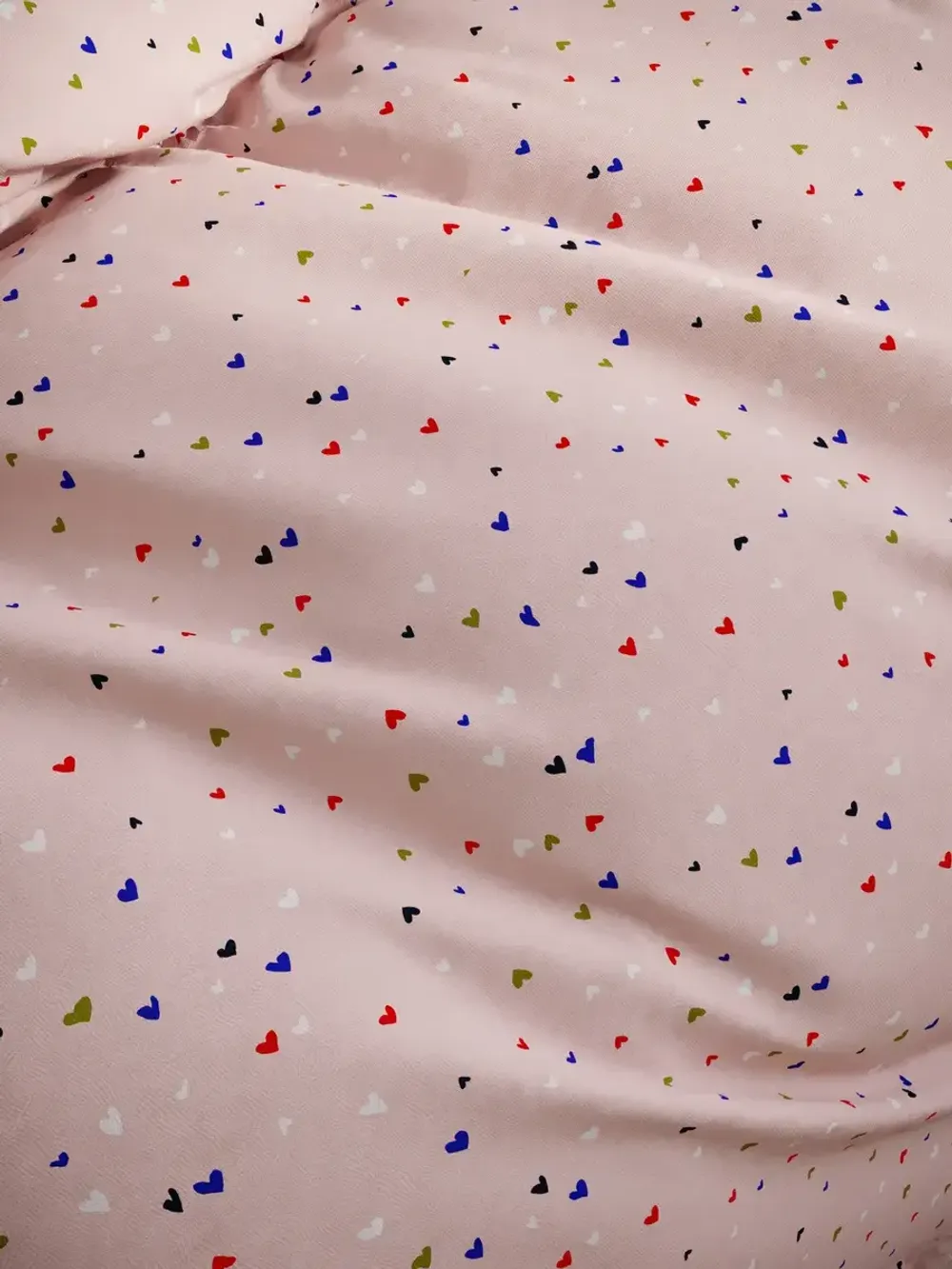 Декоративная наволочка с рюшами, оборками "Сердечки" 40х60 см, 1 шт, без молнии