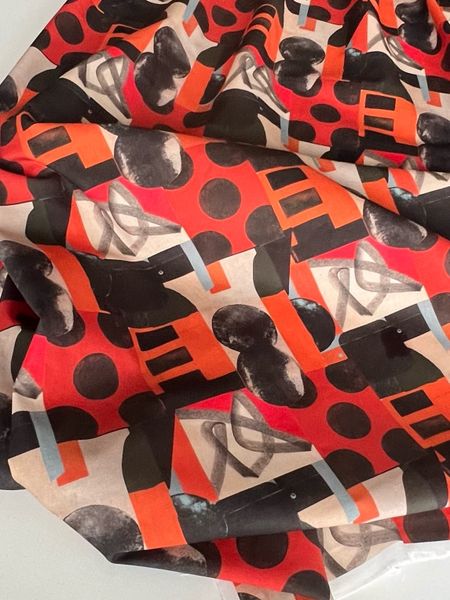 АРТ АБСТРАКЦИЯ, ОРАНЖЕВО-ЧЕРНЫЙ - 100% ХЛОПОК 2