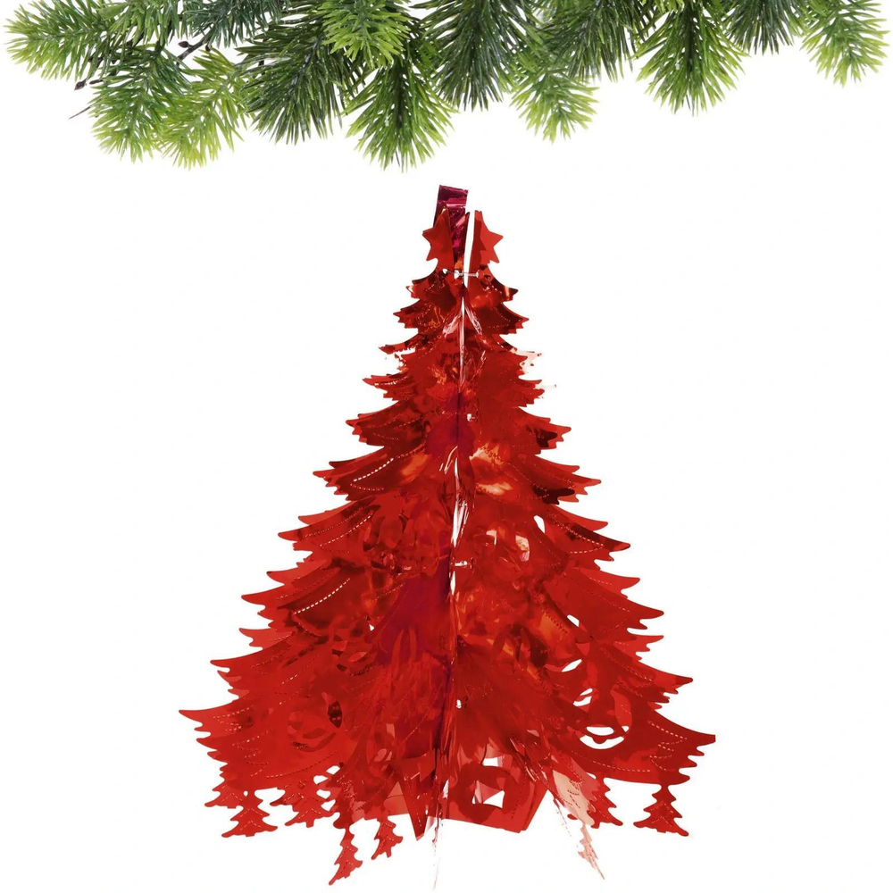 Украшение фольгированное «Волшебная ёлочка» d-40 см, Красный