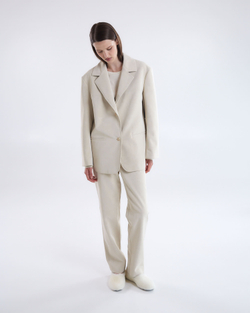 Брюки из искусственной замши молочный