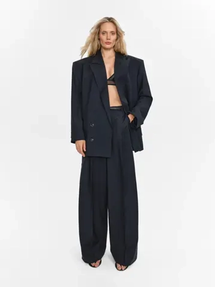 “Striped wool trousers” Брюки широкие со складками. (2)