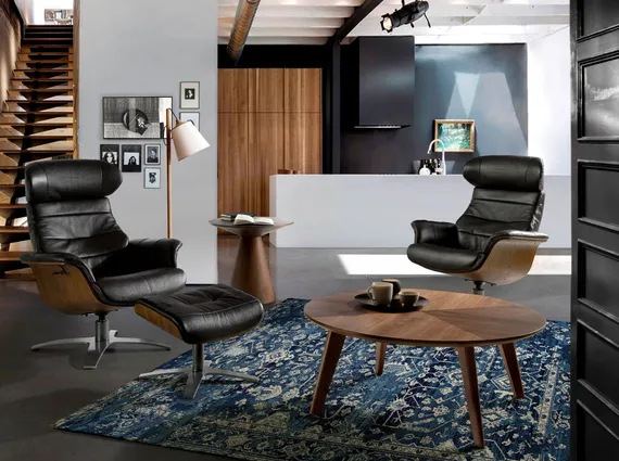 Оттоманка Angel Cerda A928 черная кожа