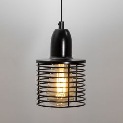 Светильник подвесной (подвес) ЭРА PL5 BK металл, E27, max 60W, высота плафона 170мм, подвеса 800мм, черный