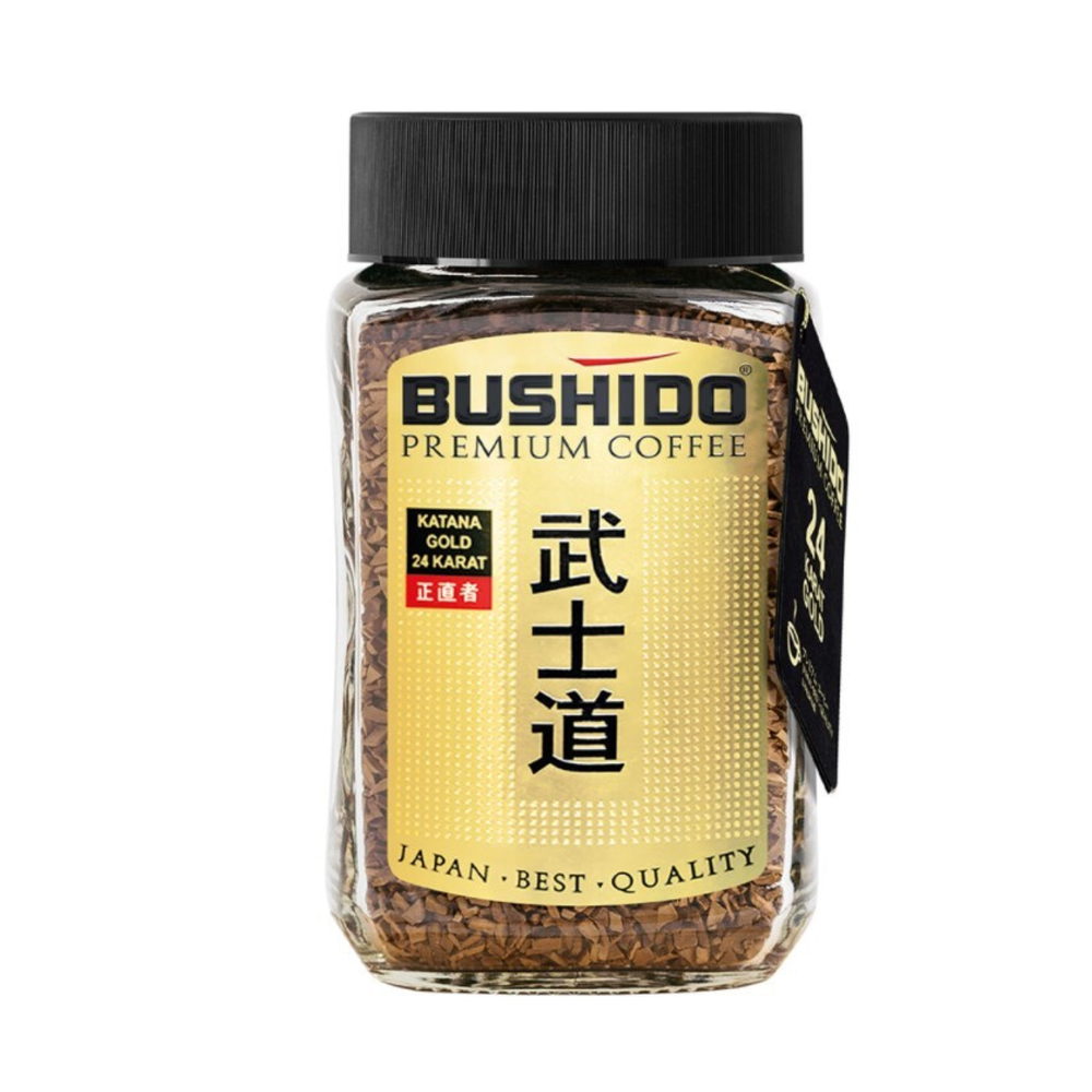 Кофе растворимый Bushido Katana Gold 24 Karat, 100 г, стеклянная банка