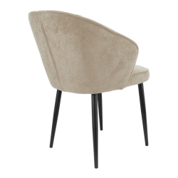 Стул "Ирис" (арт. 102), велюр-букле Белла 03 бежевый, ножки круглые черные