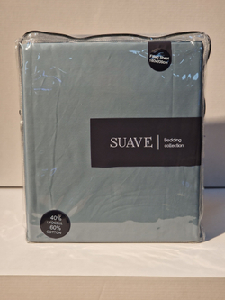4870216967284 SUAVE тенсел плейн простыня натяжная 160*200 серо-бирюзовый