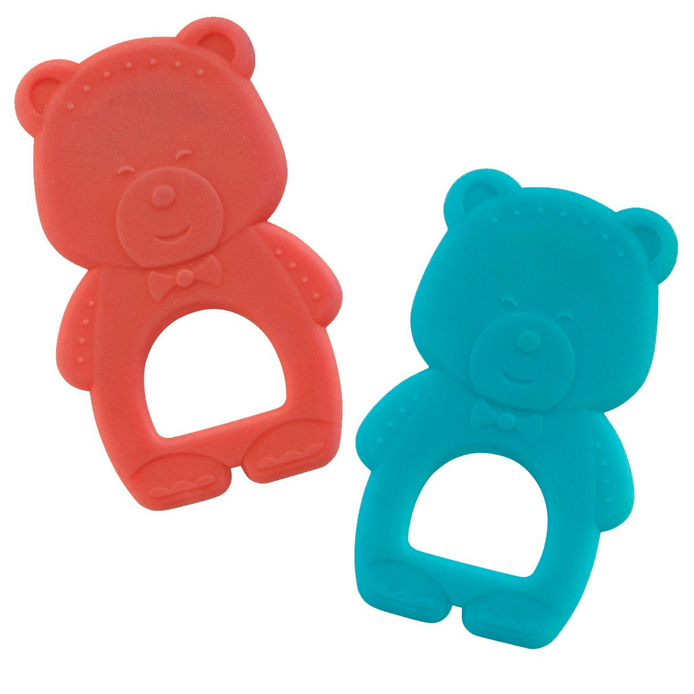 Прорезыватель "Медведь" 1 шт ПОМА с 4 месяцев, красный