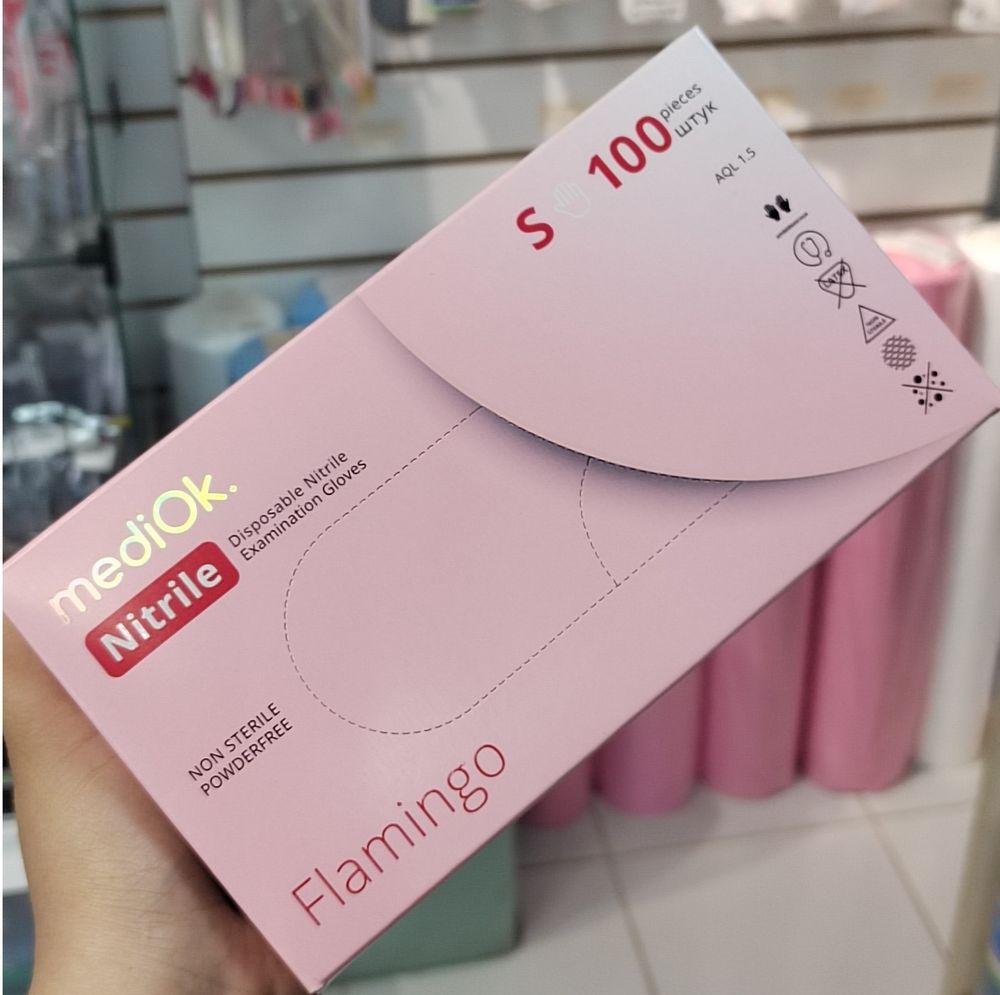 mediOK Перчатки нитриловые Flamingo S, 50 пар