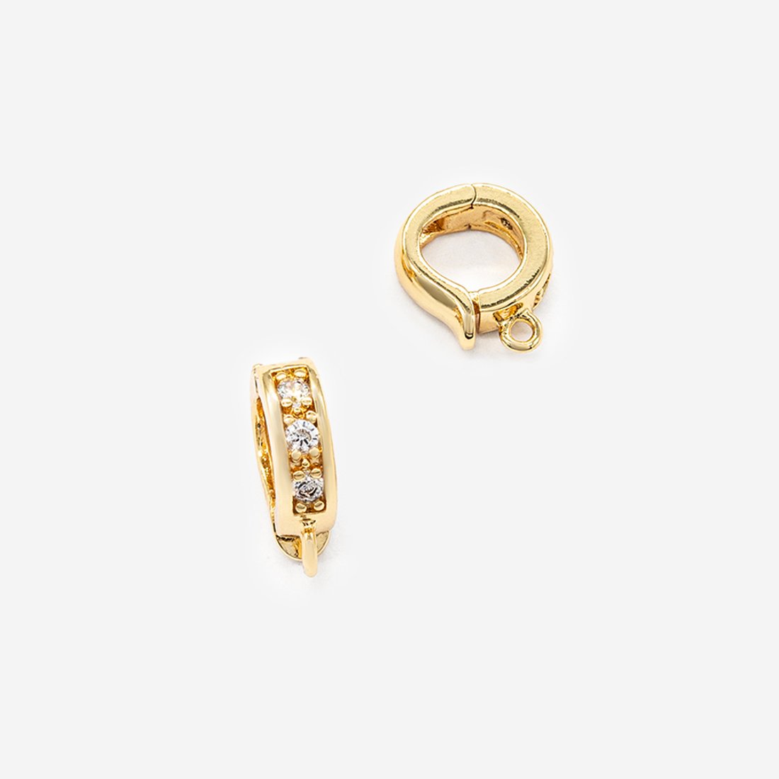 Бейл разъемный 12,5*10мм, фианиты, позолота