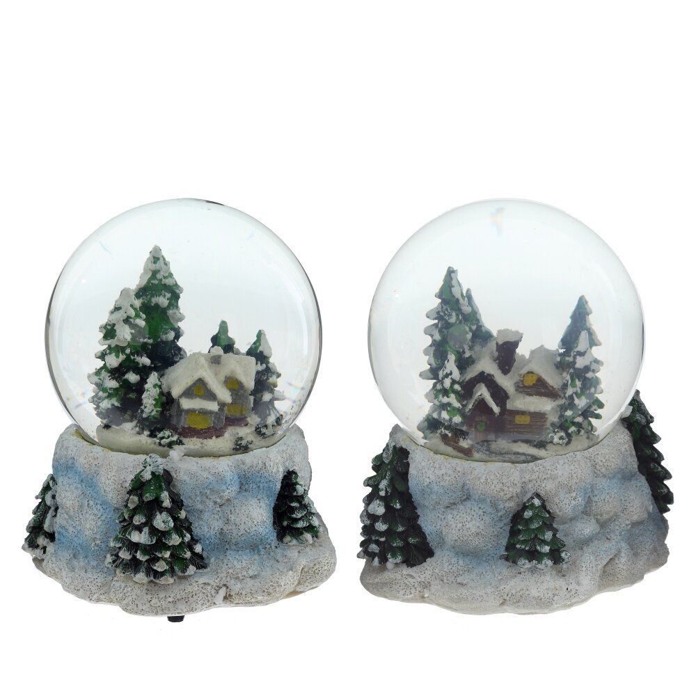 GAEM Фигурка декор в стекл шаре "Домик" (муз с ключ), D 10 см, L12 W12 H14,5 см, 2в.