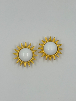 Накладка на пуговицу Солнце с белой вставкой