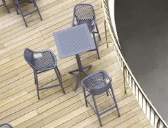 Стол пластиковый барный складной Sky Folding 60х60 серый