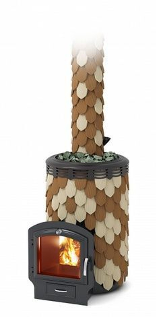 Дровяная банная печь TMF Альфа Панголина Inox ЧДБСЭ ЗК шамот- терракота