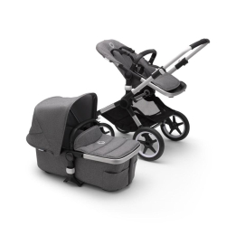 Коляска 2 в 1 Bugaboo Fox 2 Alu/Grey Melange-Grey Melange, стальной/серый меланж