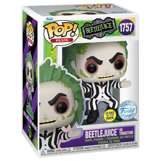 Фигурка Funko POP! Plus Beetlejuice S3 Beetlejuice on Tombstone (GW) (Exc) (1757) 84453 / Фигурка Фанко ПОП! по мотивам фильма "Битлджус", Битлджус