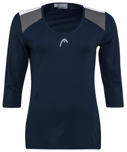 Женская теннисная футболка   Head Club 22 Tech 3/4 Shirt W - dark blue