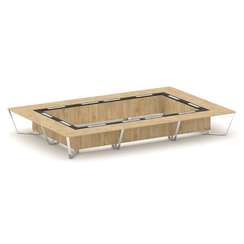 Steel Meet Стол переговорный прямоугольный MM-PR.B.SP-26K2 Тиквуд Светлый/Графит Глянец/Нержавеющая