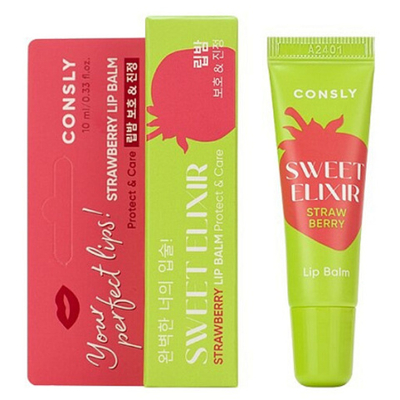 Бальзам для губ с экстрактом клубники Consly Sweet Elixir Lip Balm - Strawberry (10 мл)