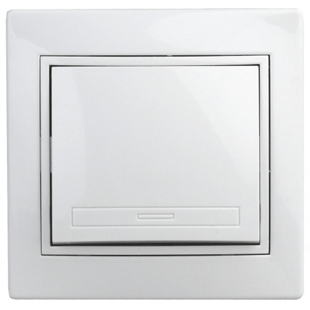 Выключатель Intro Plano 1-101-01 одноклавишный,10А-250В, IP20, СУ, белый
