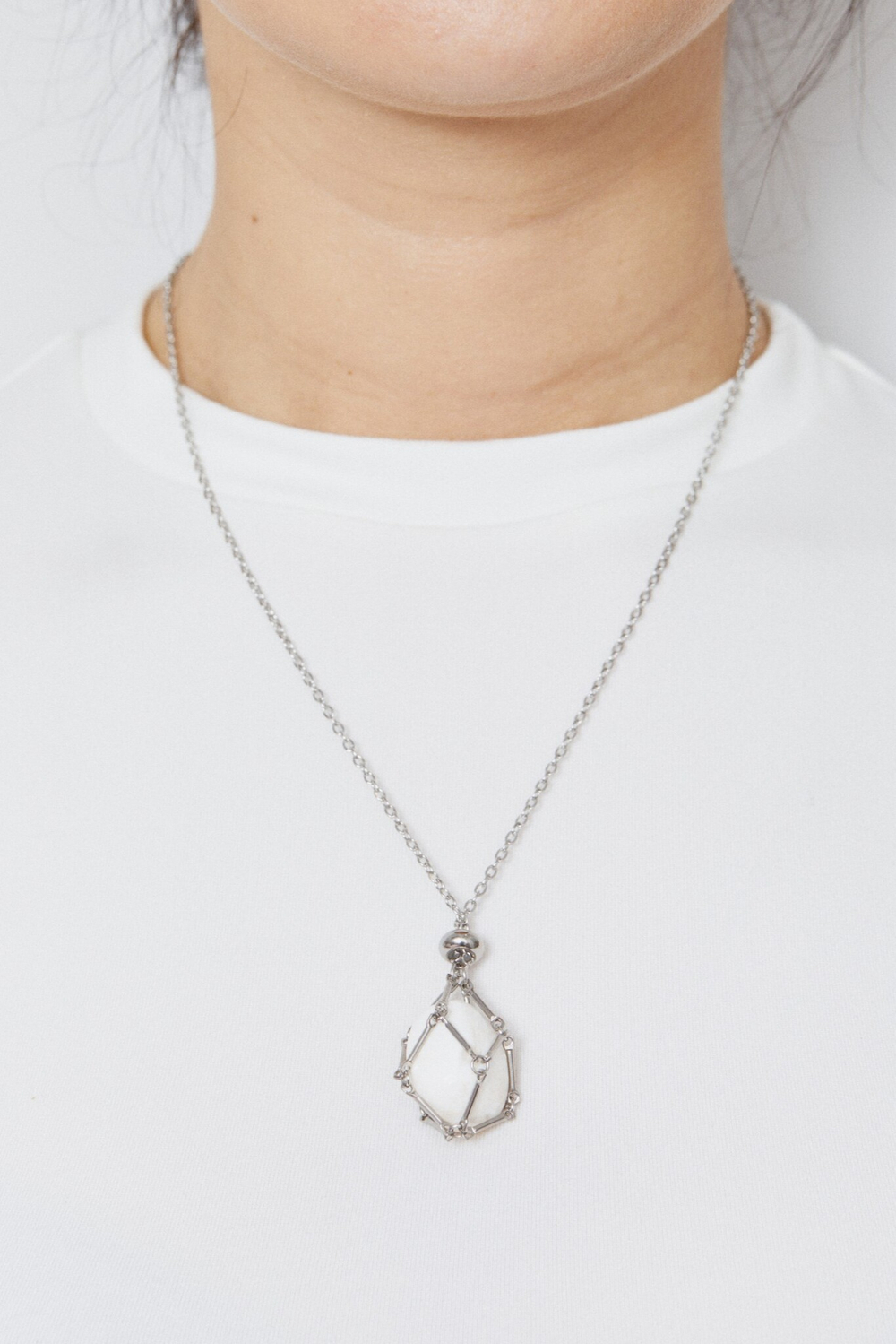 Авоська-подвеска для кристаллов серебристая S