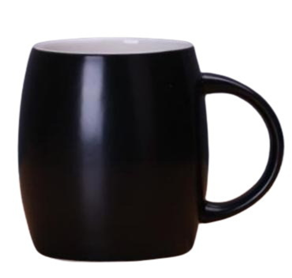 271033Y1 УЦЕНКА Кружка "Бочонок" h=10см, l=12,5см, 480мл, керамика глян.черный